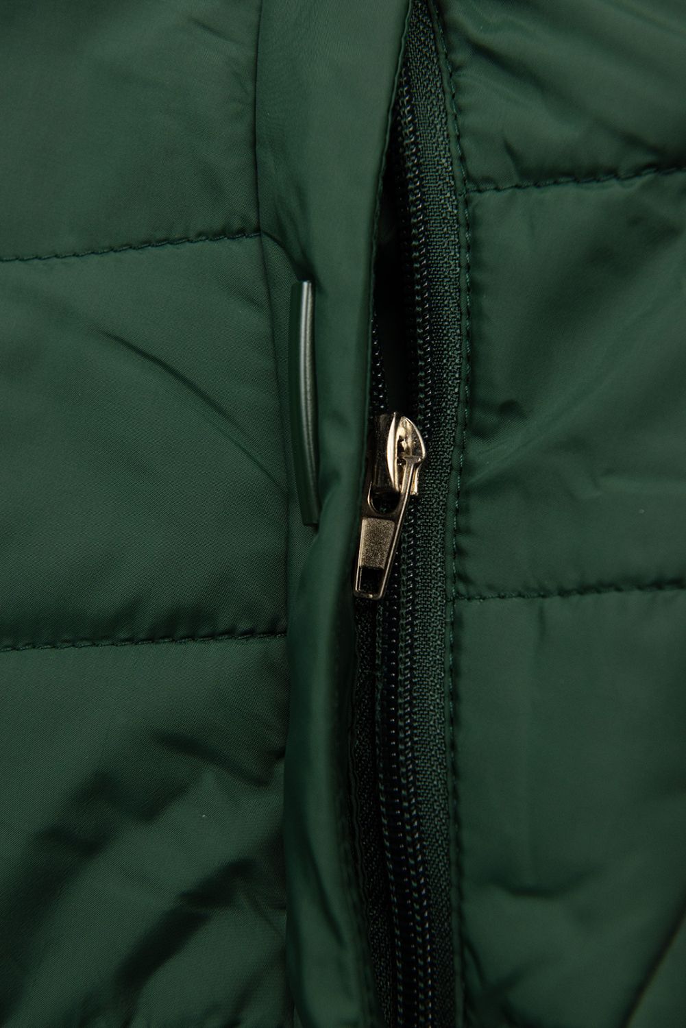 Přechodná bunda v prodlouženém střihu zelená