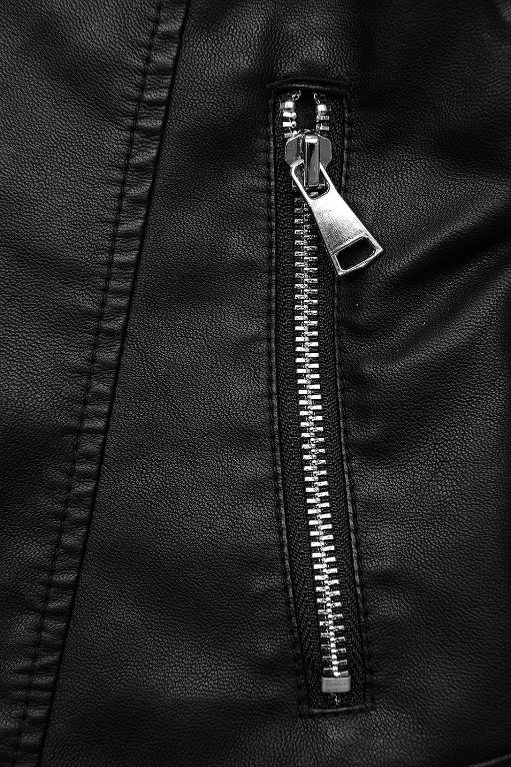 Černá basic koženková bunda