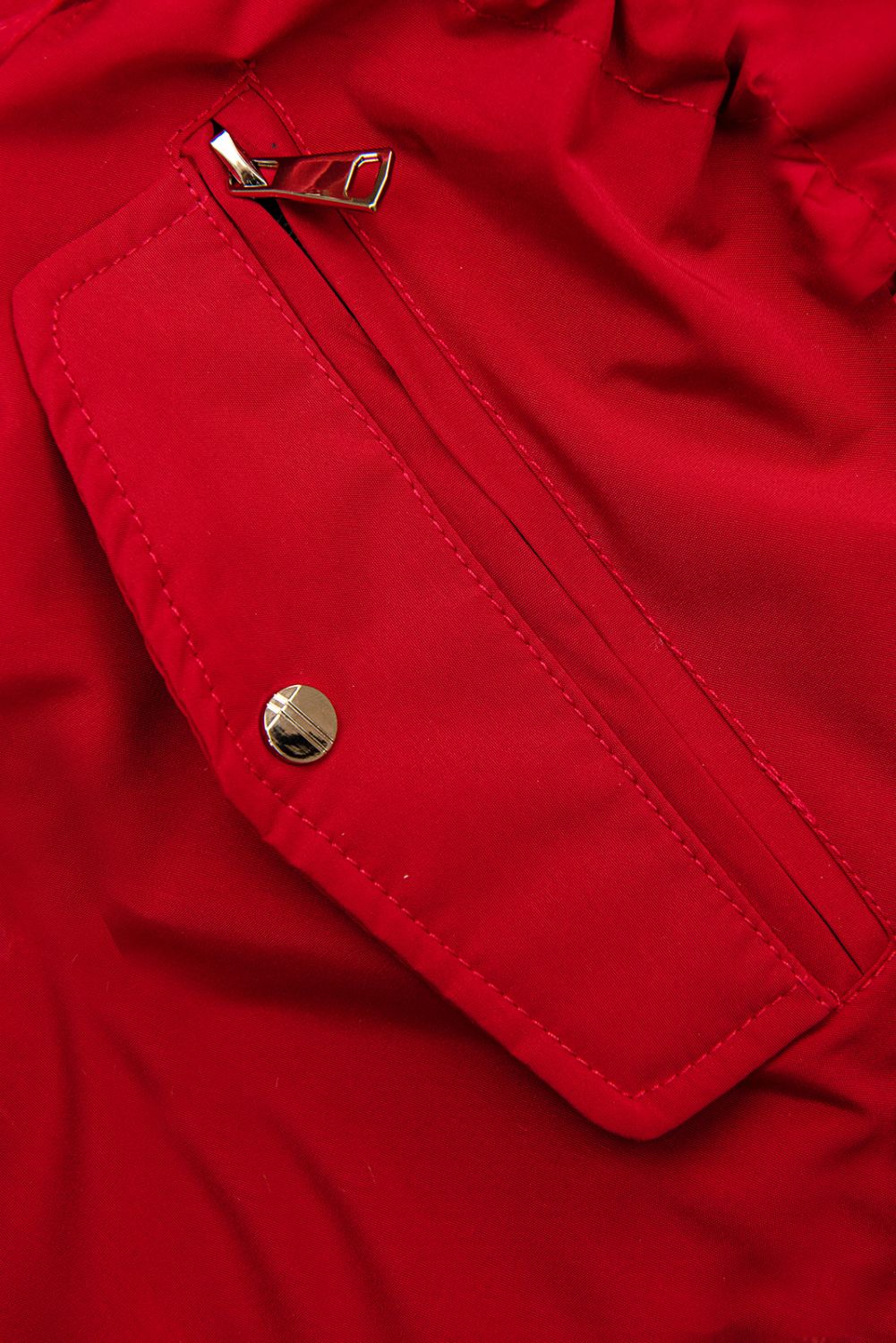 Přechodná oboustranná parka s kapucí červená/černá