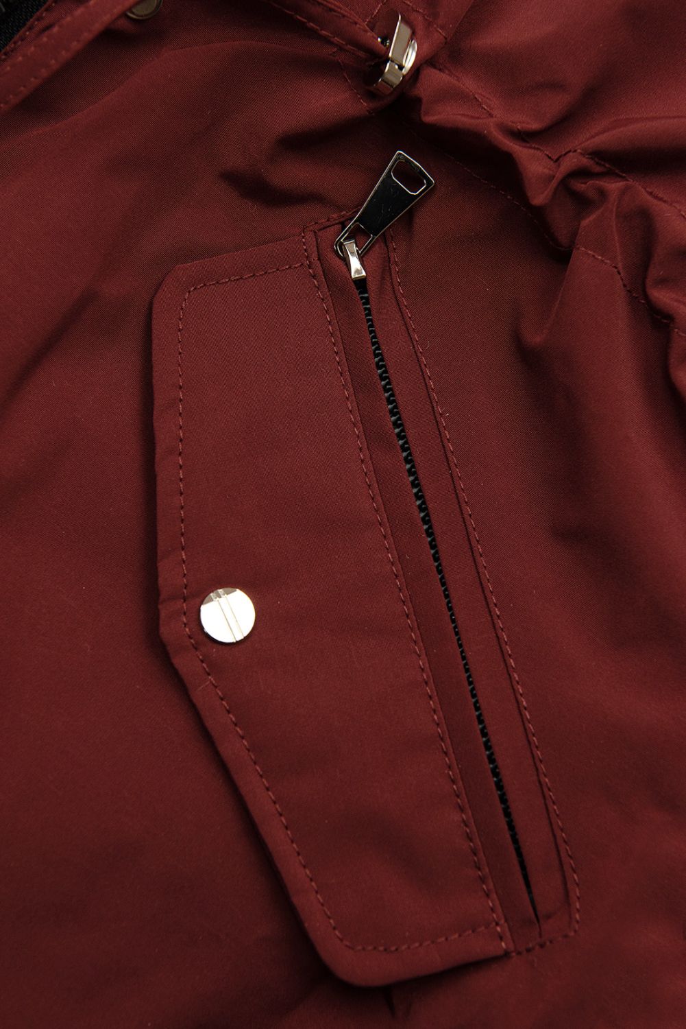 Přechodná oboustranná parka s kapucí hnědočervená/černá