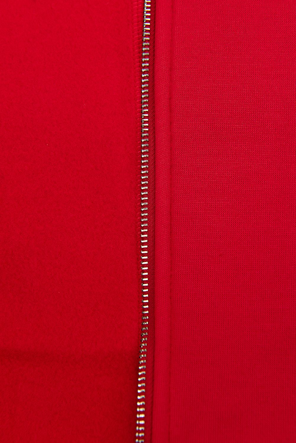 Červená mikina na zip s kapucí