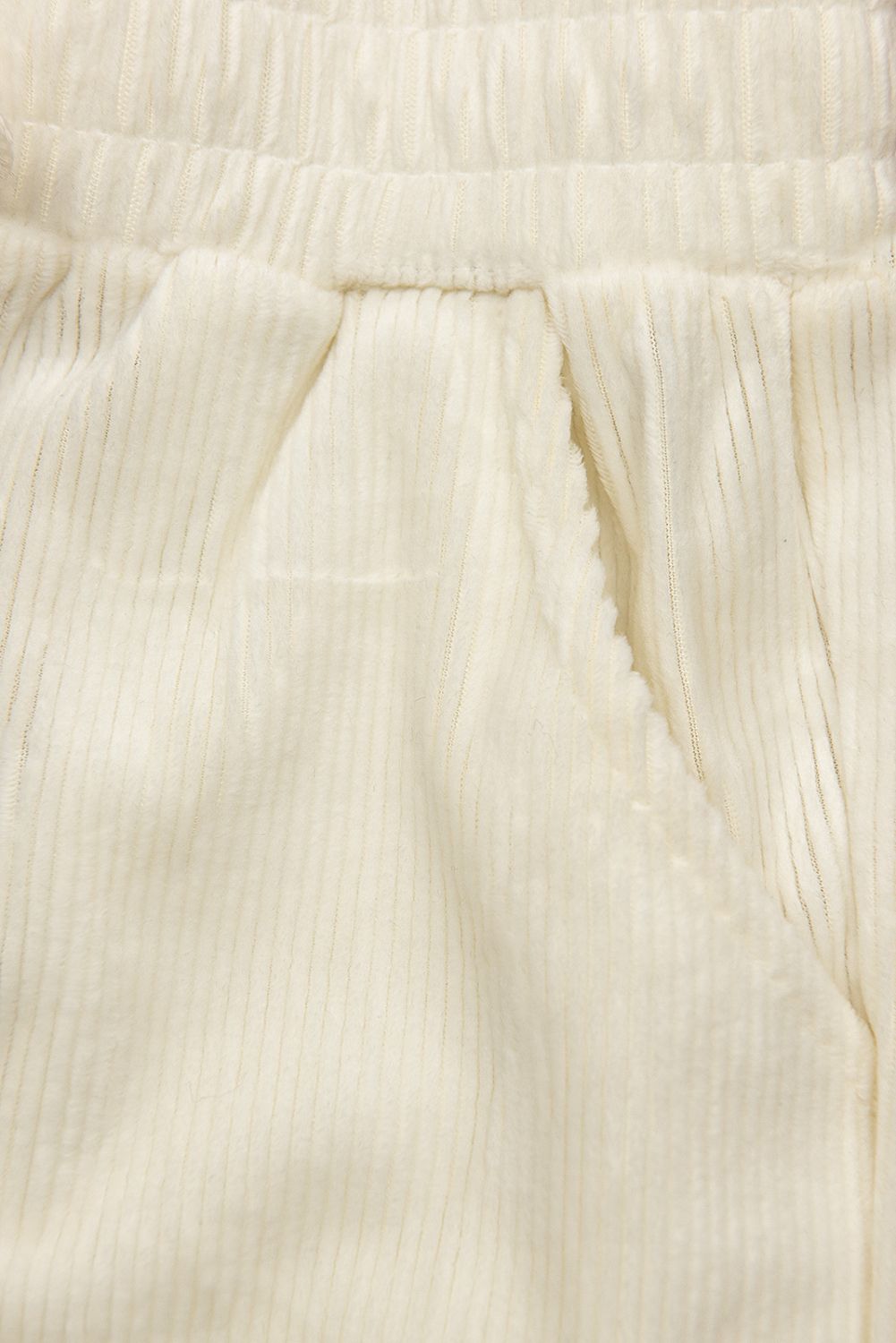 Ecru kalhoty se šněrováním v pase