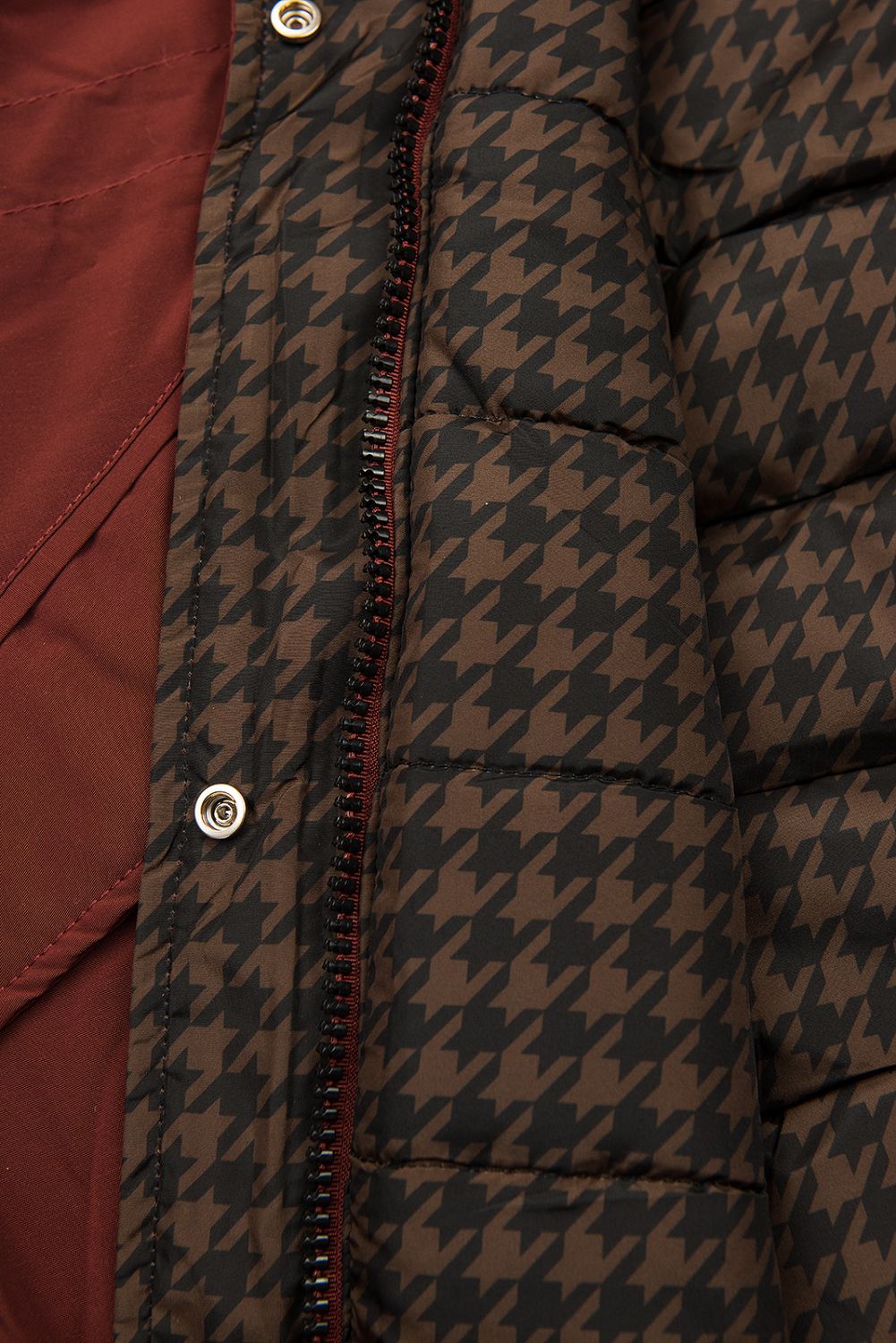 Skořicově hnědá oboustranná parka na zimu