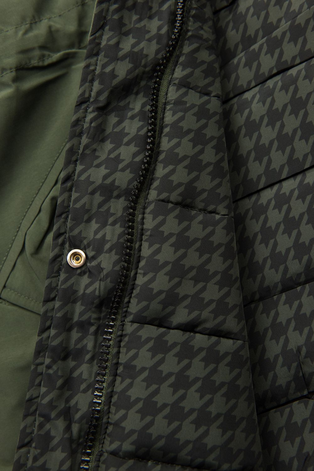 Khaki oboustranná parka na zimu