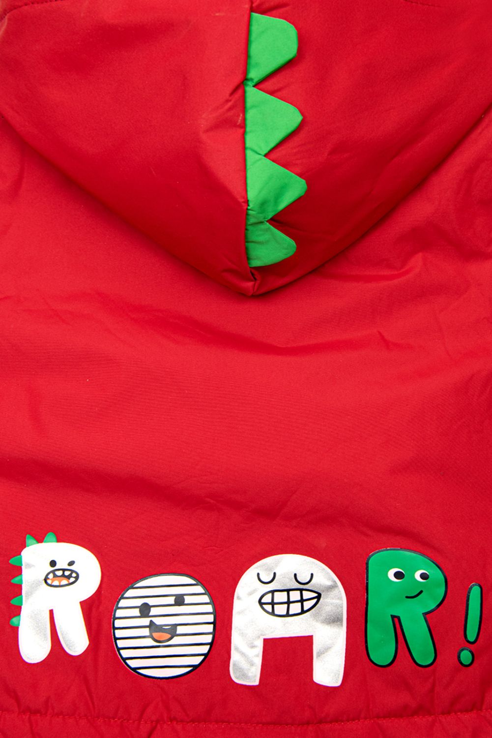 Červená bunda s kapucí DINO