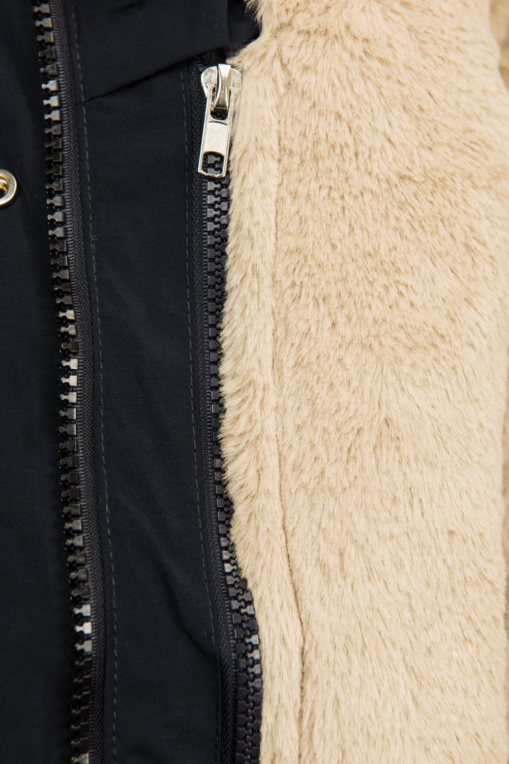 Černá/ecru parka na období podzim/zima