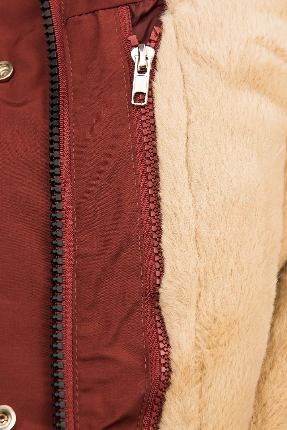 Hnědočervená parka na období podzim/zima