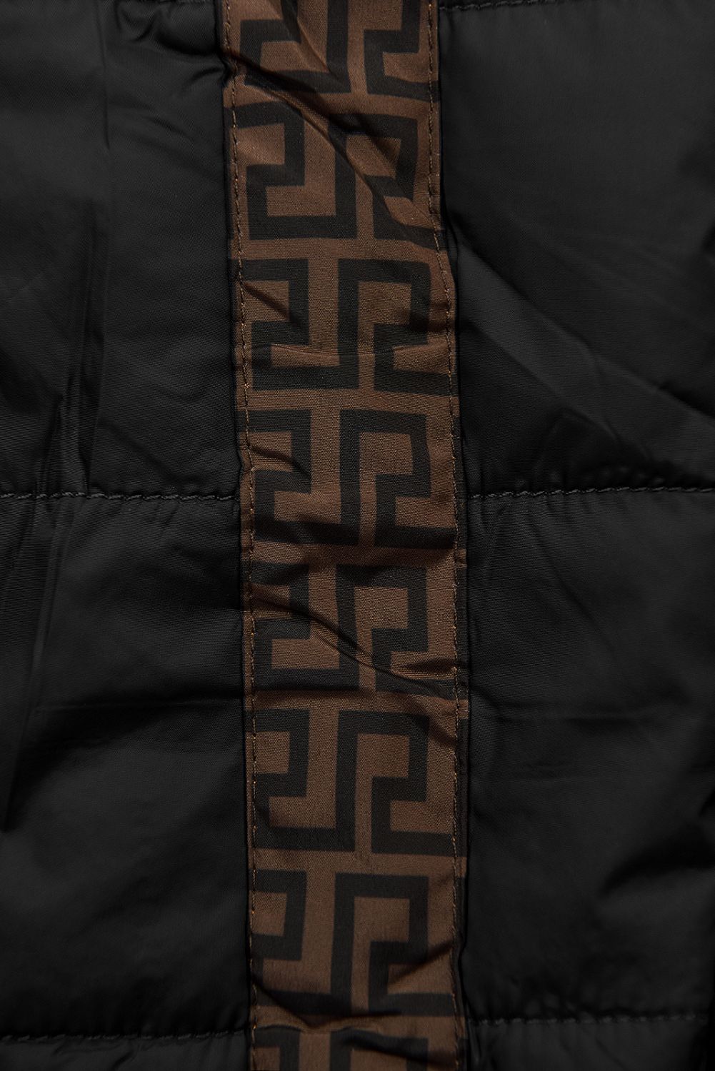 Černá/hnědá oboustranná zimní parka