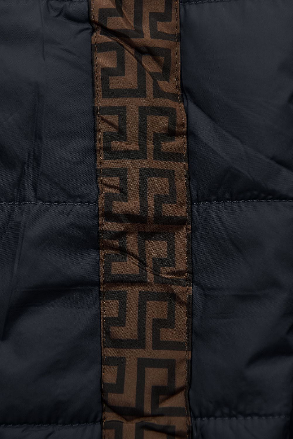 Tmavě modrá/hnědá oboustranná zimní parka