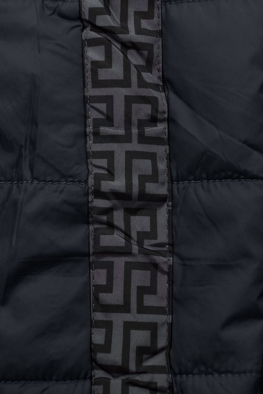 Tmavě modrá/šedá oboustranná zimní parka