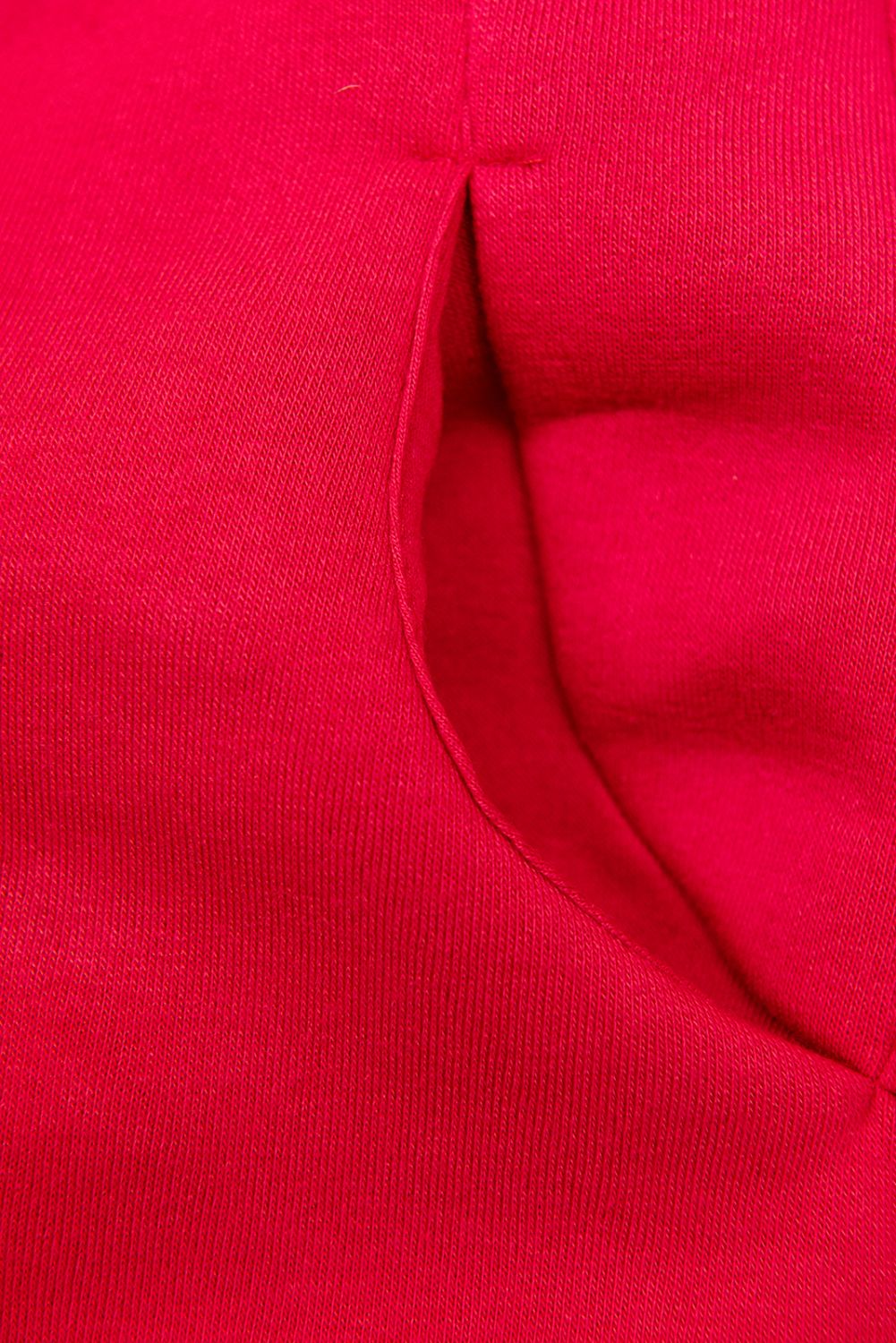 Červená tepláková souprava s květinovou kapucí