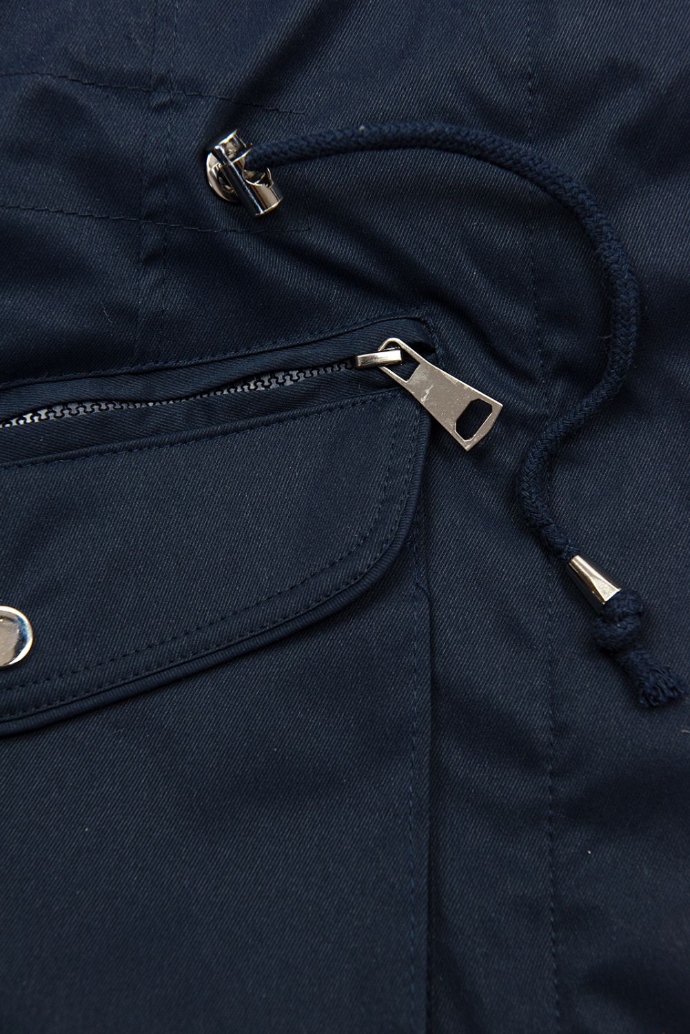 Tmavě modrá parka s odnímatelným futrem a kožešinou