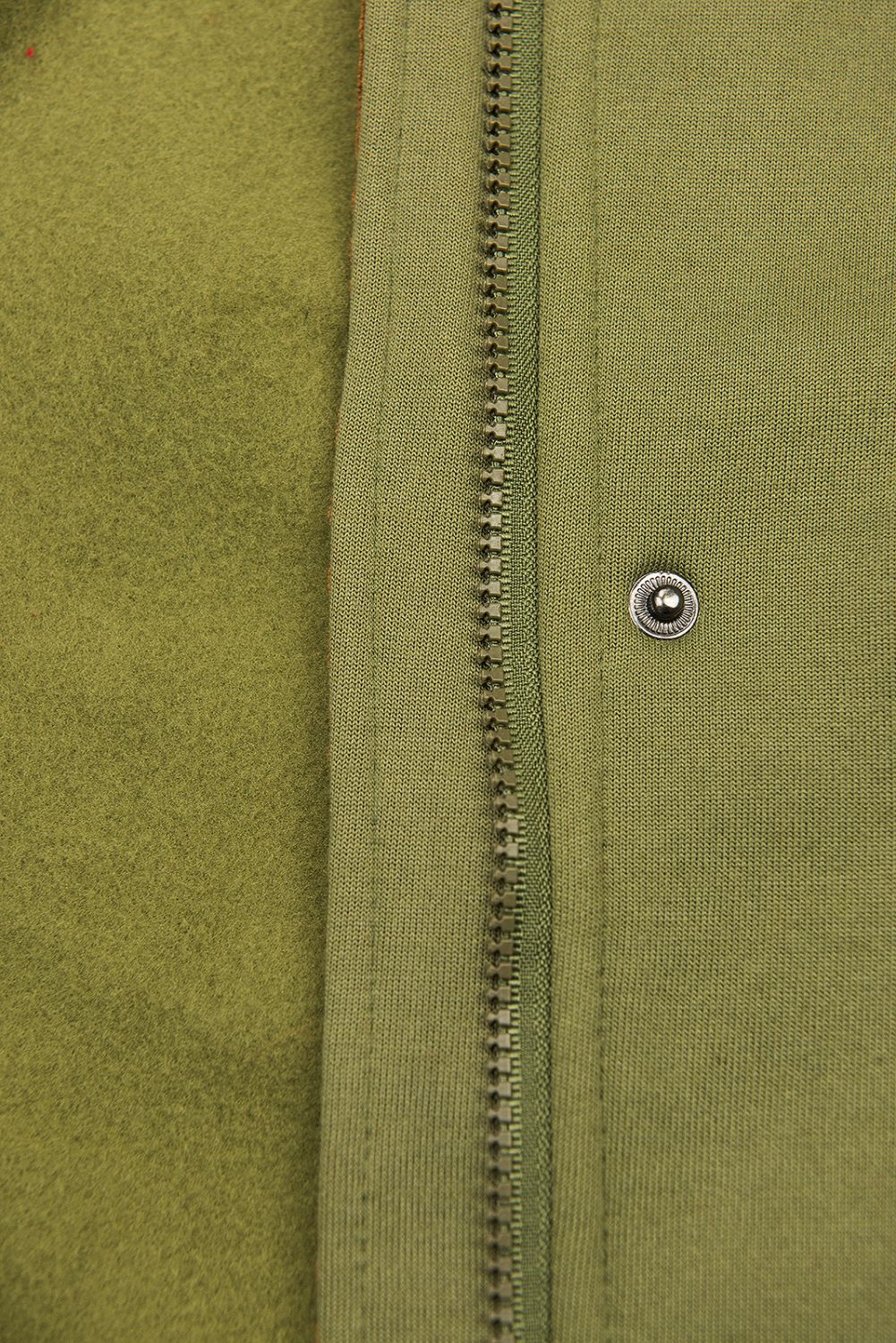 Khaki mikina s kapucí v prodlouženém střihu