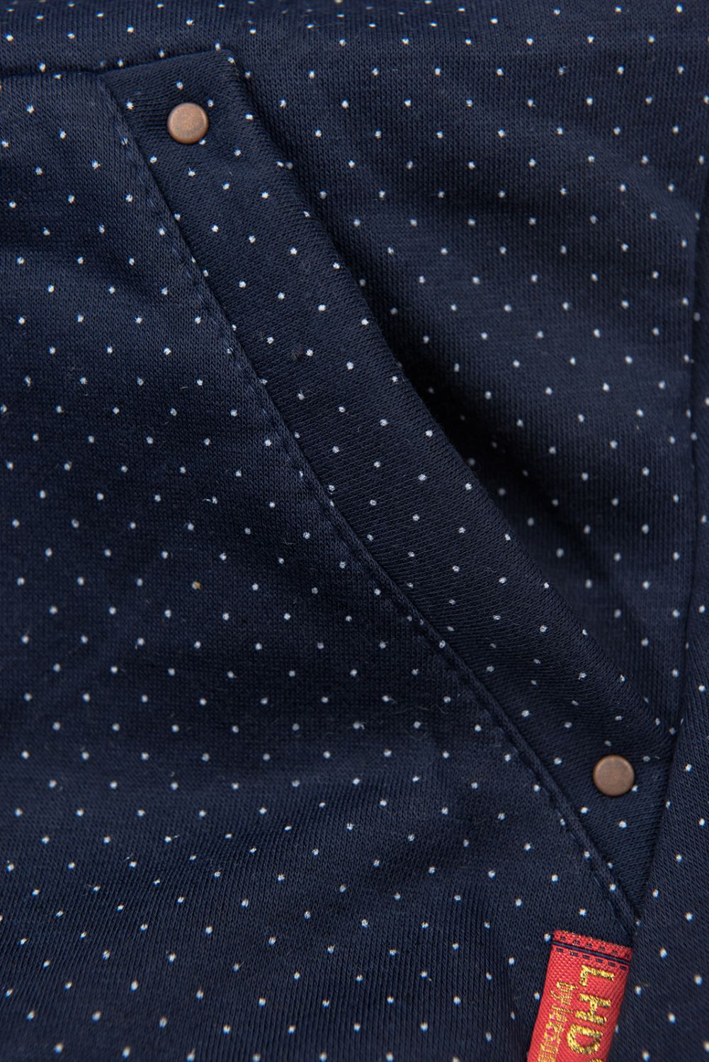 Tmavě modrá mikina s jemným tečkovaným potiskem