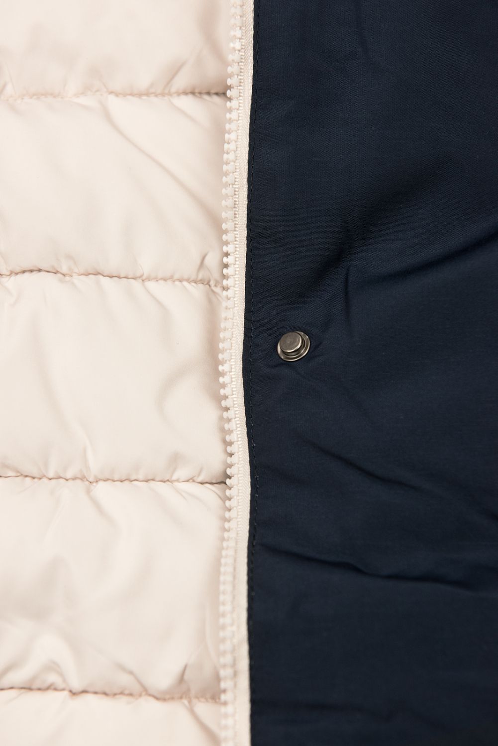 Tmavě modrá/smotanová oboustranná zimní bunda