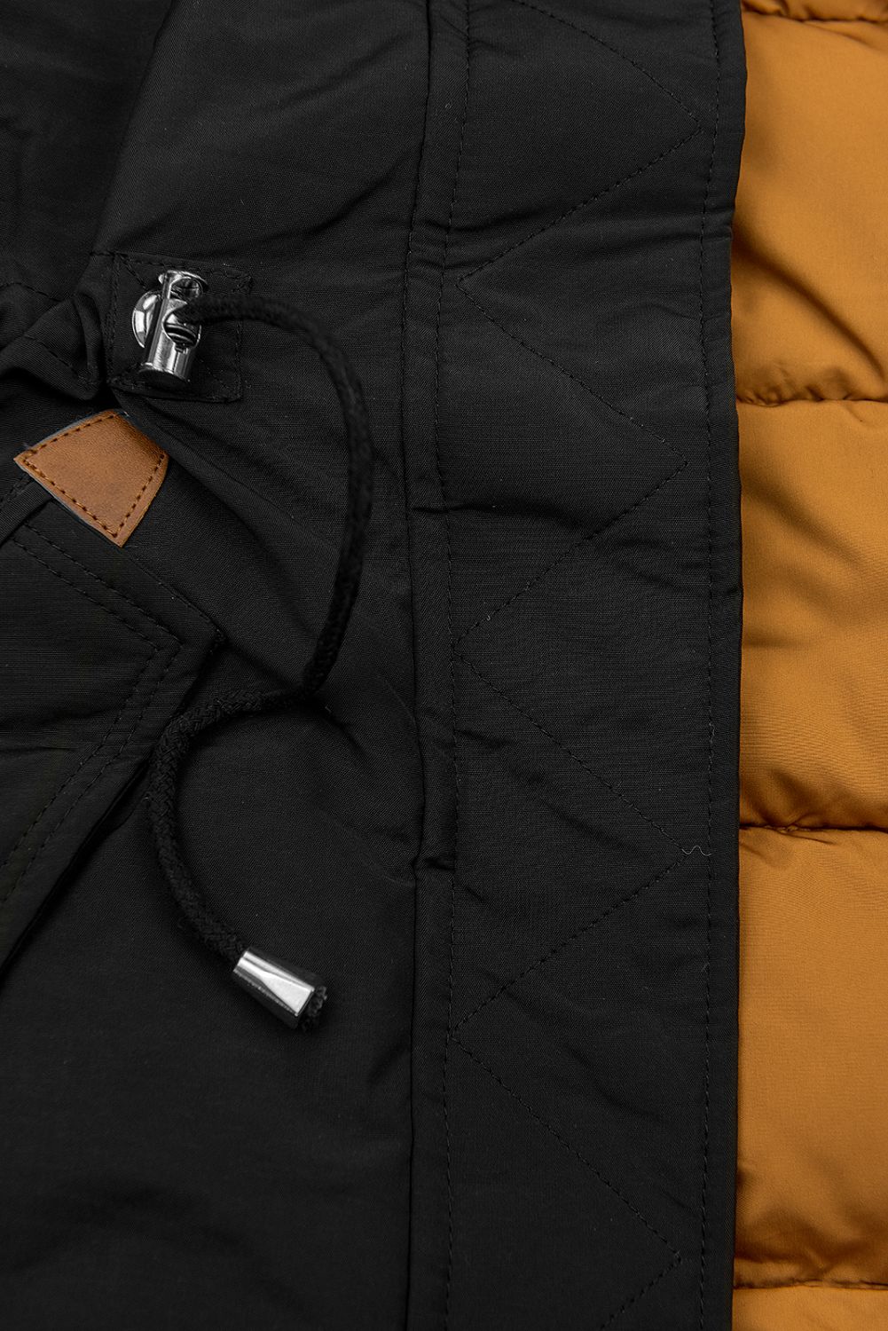 Oboustranná parka vhodná na zimu černá/karamel