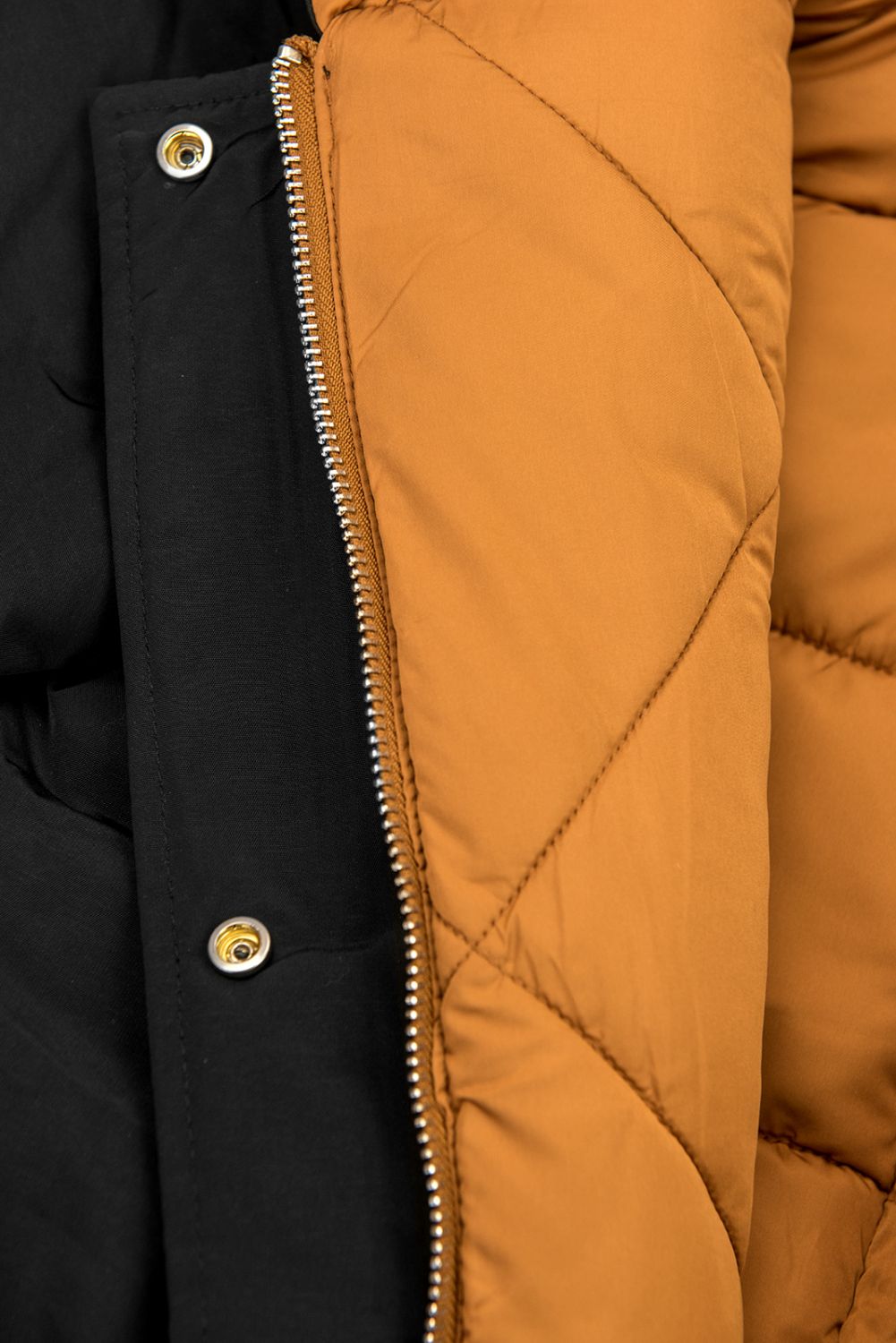 Oboustranná parka vhodná na zimu černá/karamel