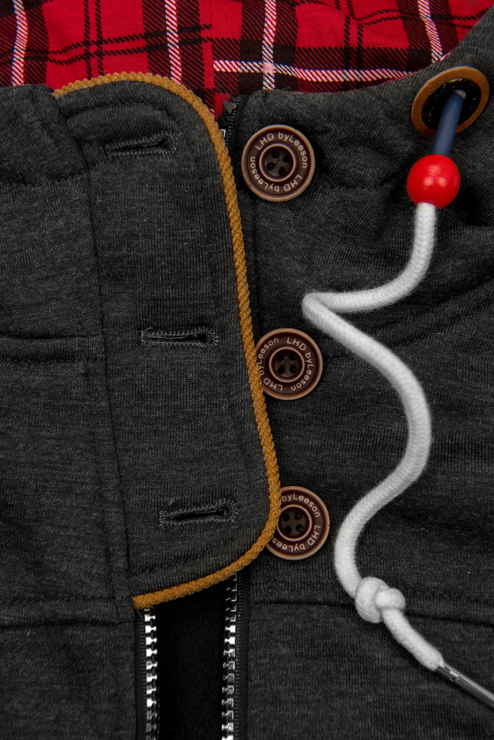 Grafitová mikina se stahováním v pase