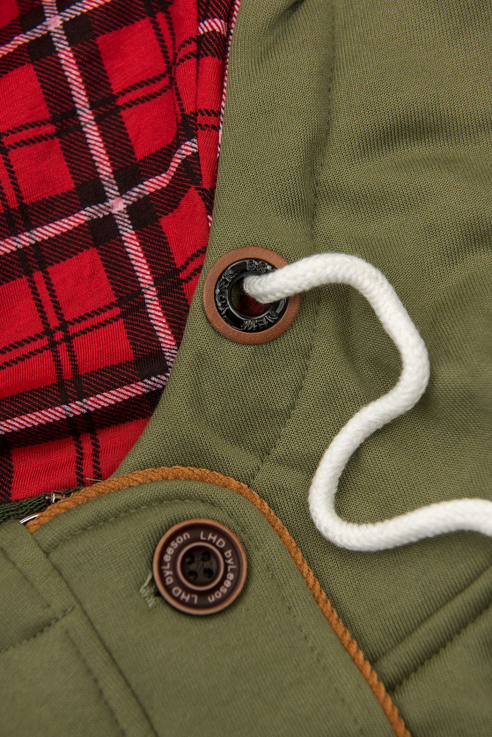 Khaki mikina se stahováním v pase