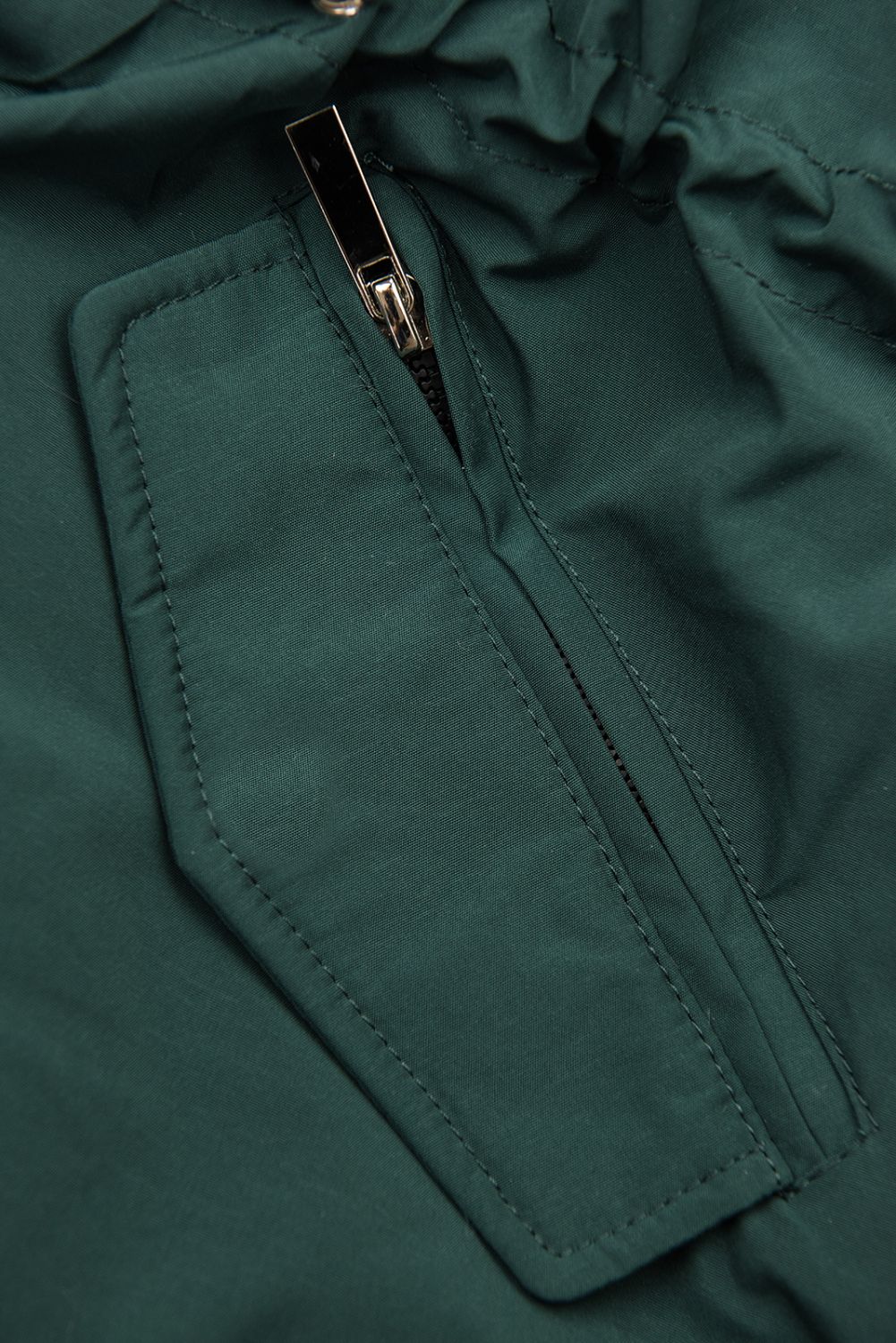 Zelená zimní parka se zatepleným vnitřkem