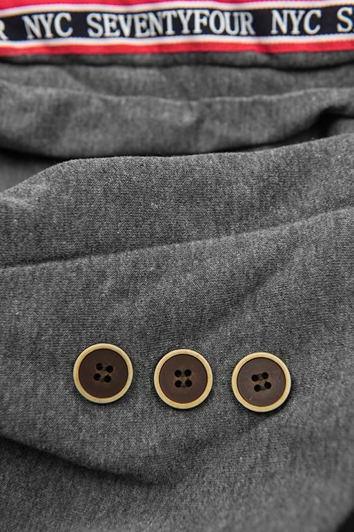 Prodloužená mikina s kapucí černá/grafitová