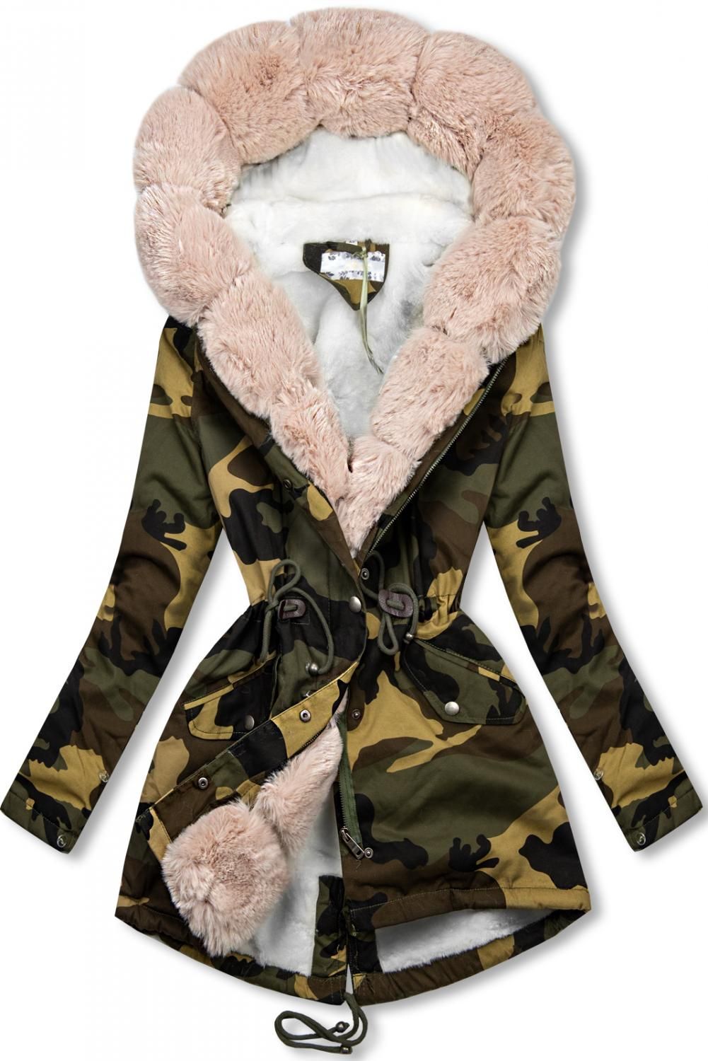 Army parka s kožešinovým lemem