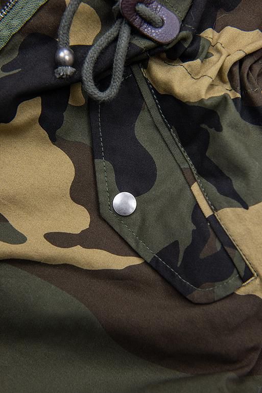 Army parka s kožešinovým lemem