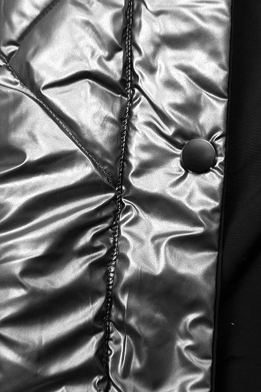 Černo-stříbrná oboustranná zimní bunda