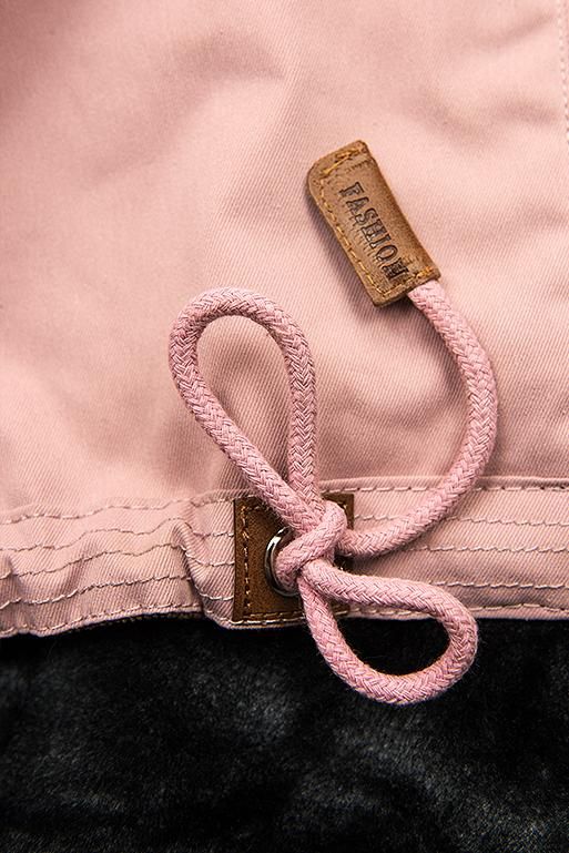 Růžovo-šedá zimní parka