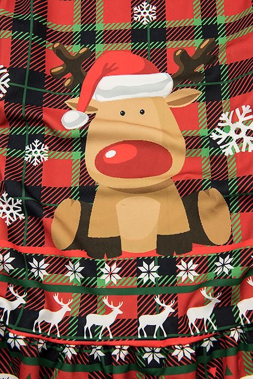 Kárované šaty se sobem