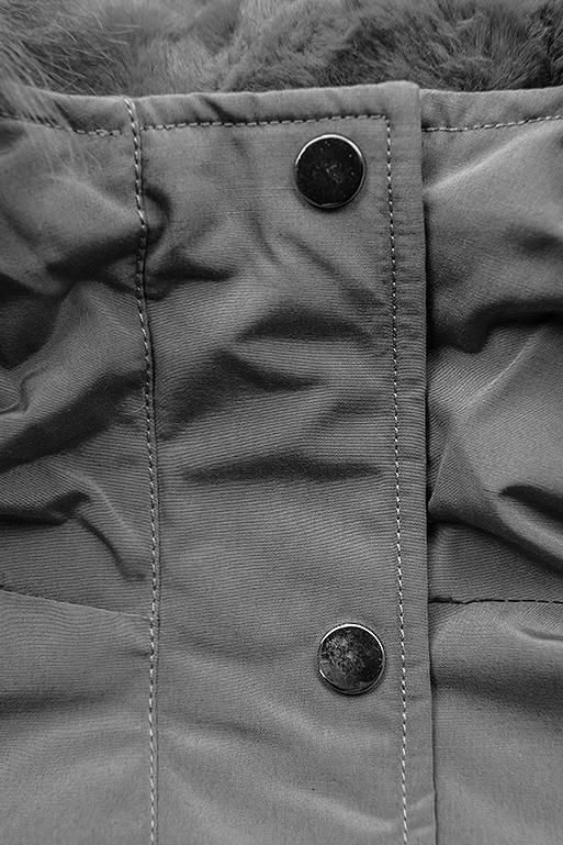 Šedá zateplená parka na zimu