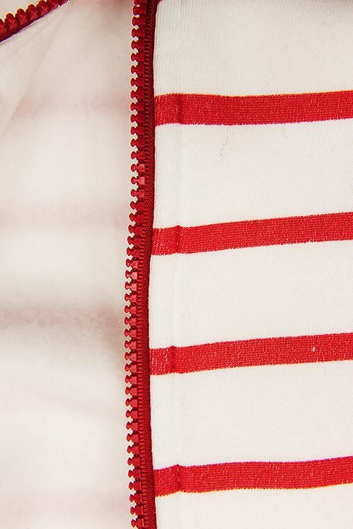 Pruhovaná mikina bílá/červená