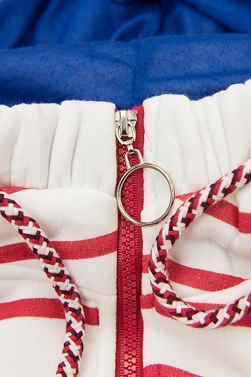 Pruhovaná mikina bílá/červená