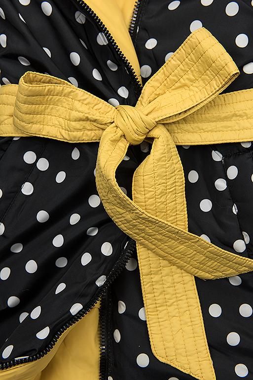 Oboustranná bunda žlutá/tečkovaná