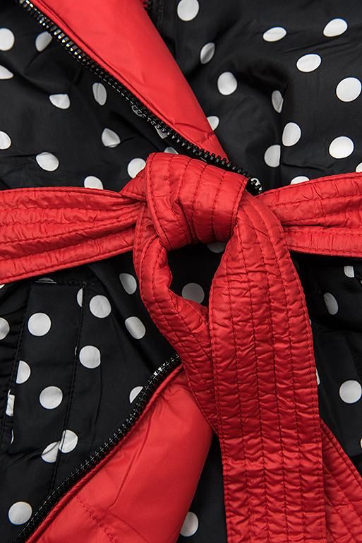 Oboustranná bunda červená/tečkovaná