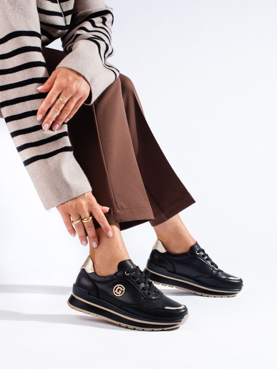 Sportovně-elegantní tenisky černá/zlatá