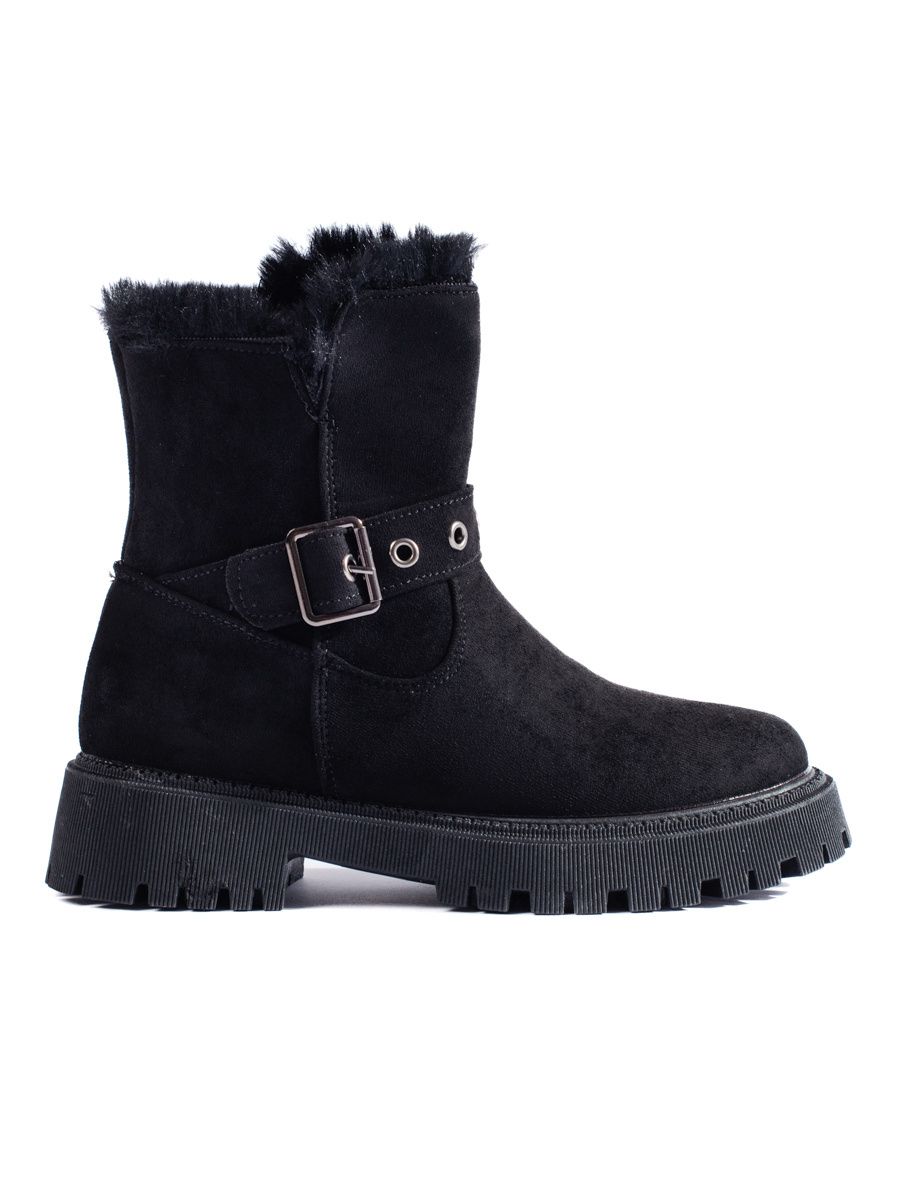 Černé sněhule s přezkou