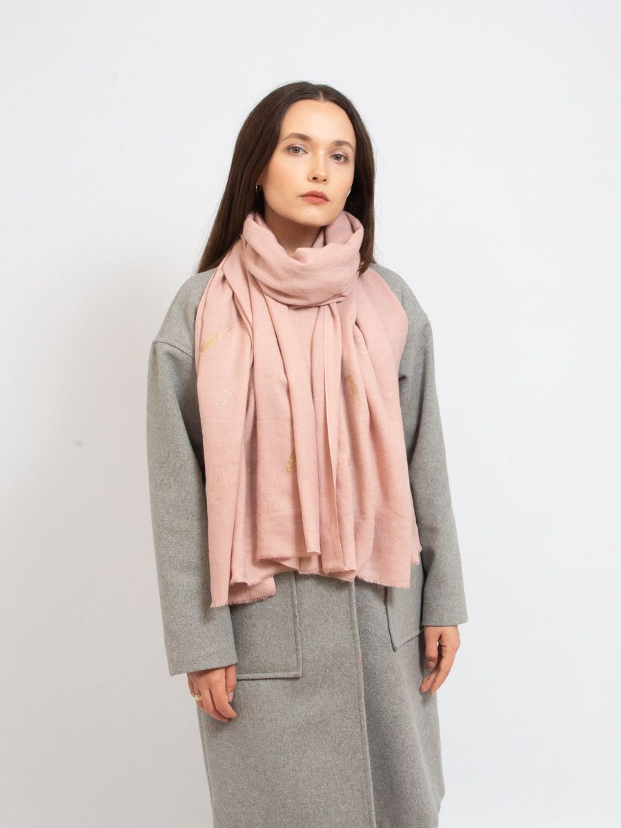 Růžová textilní šála
