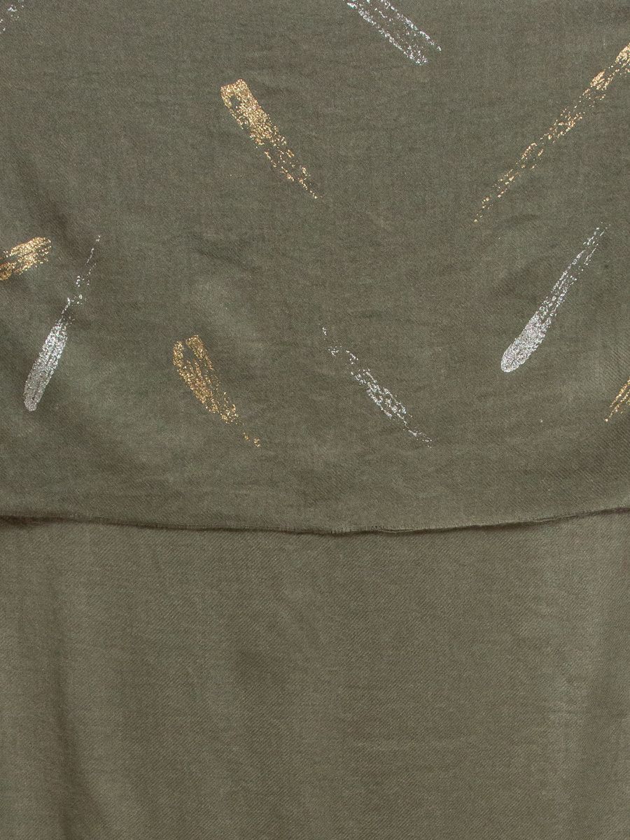 Olivově zelená textilní šála