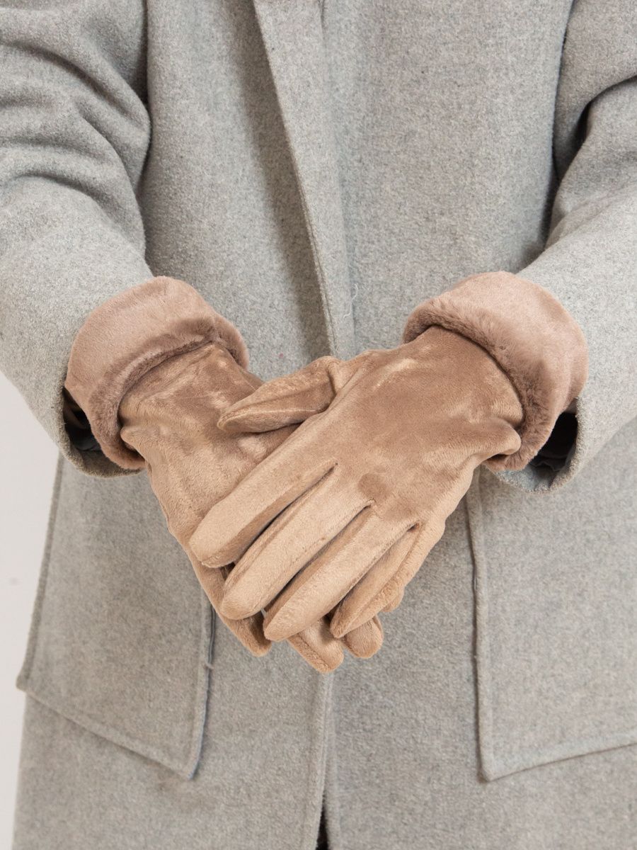 Béžovéí dámské rukavice na zimu