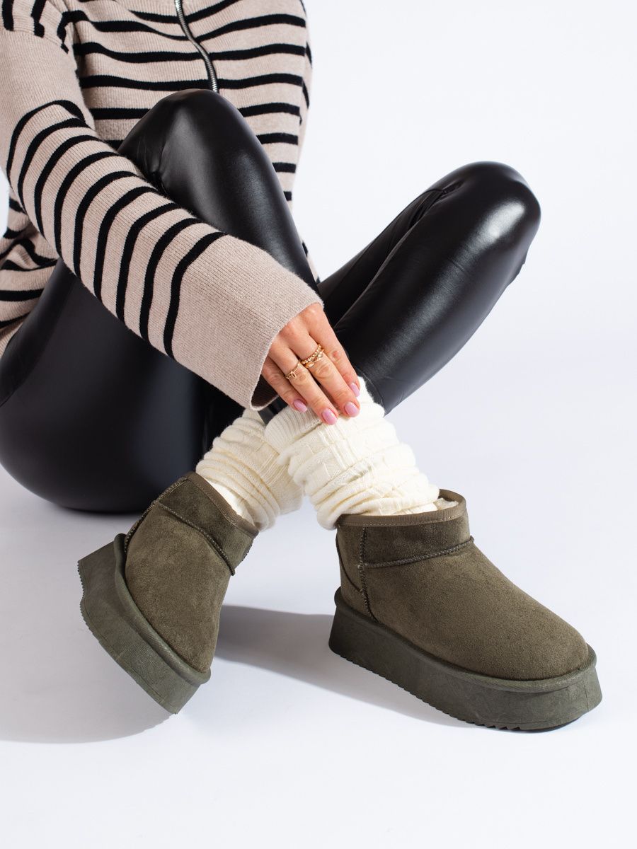 Zimní nízké sněhule khaki