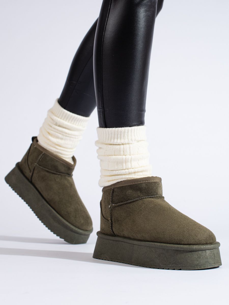 Zimní nízké sněhule khaki