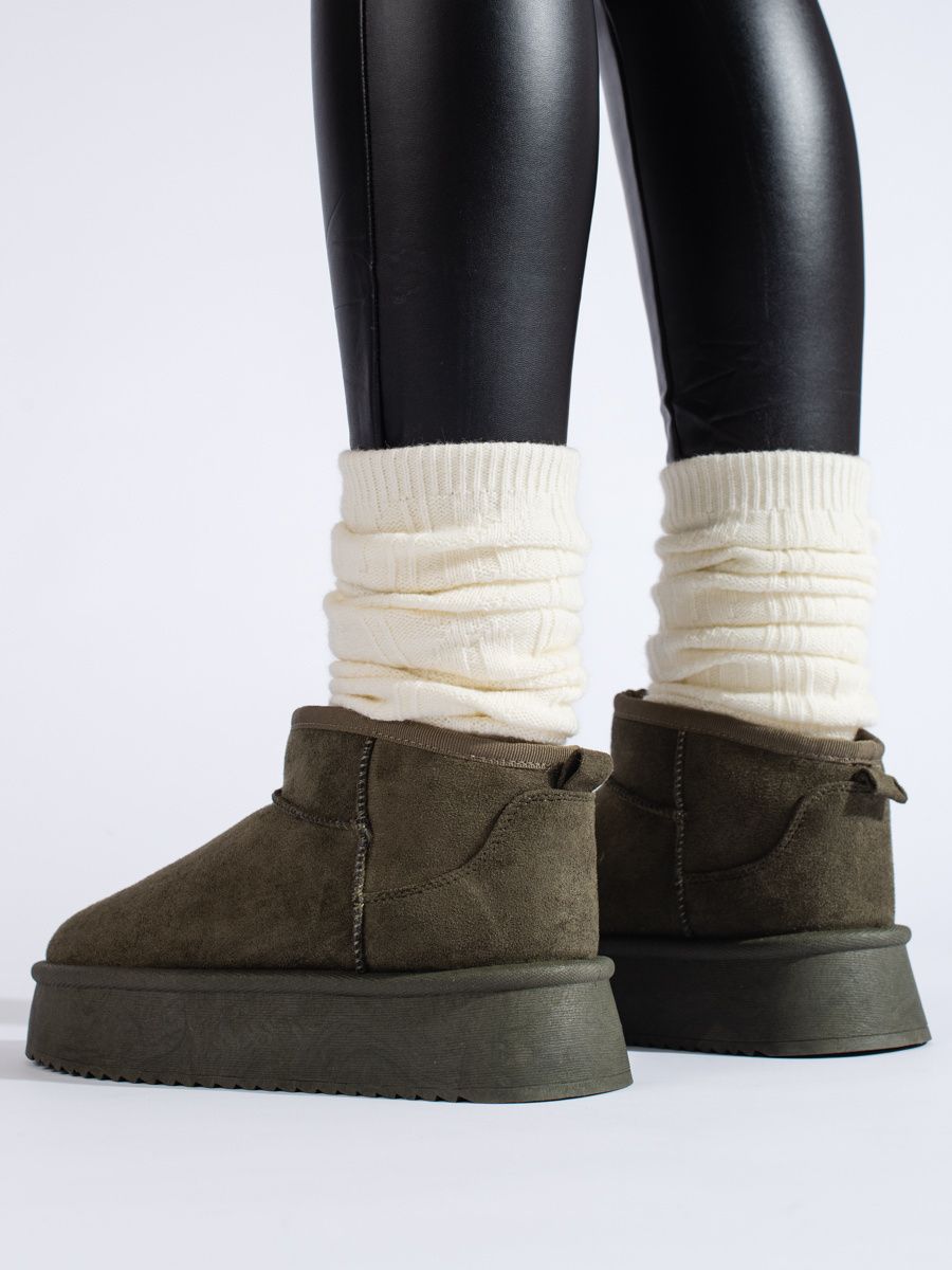 Zimní nízké sněhule khaki