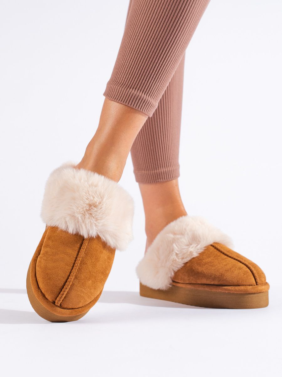 Camel hnědé papuče na platformě