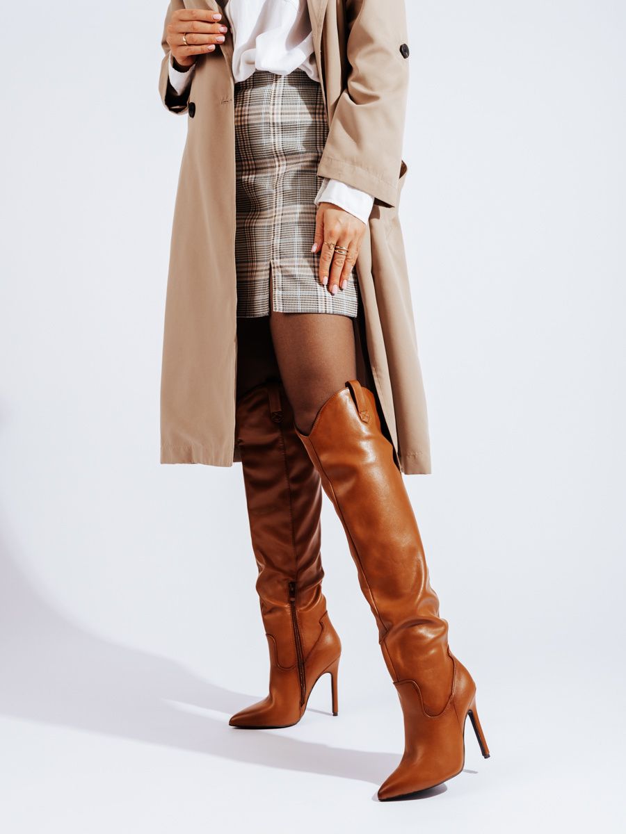 Camel hnědé vysoké kozačky