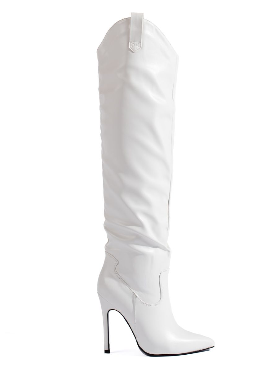 Bílé vysoké kozačky