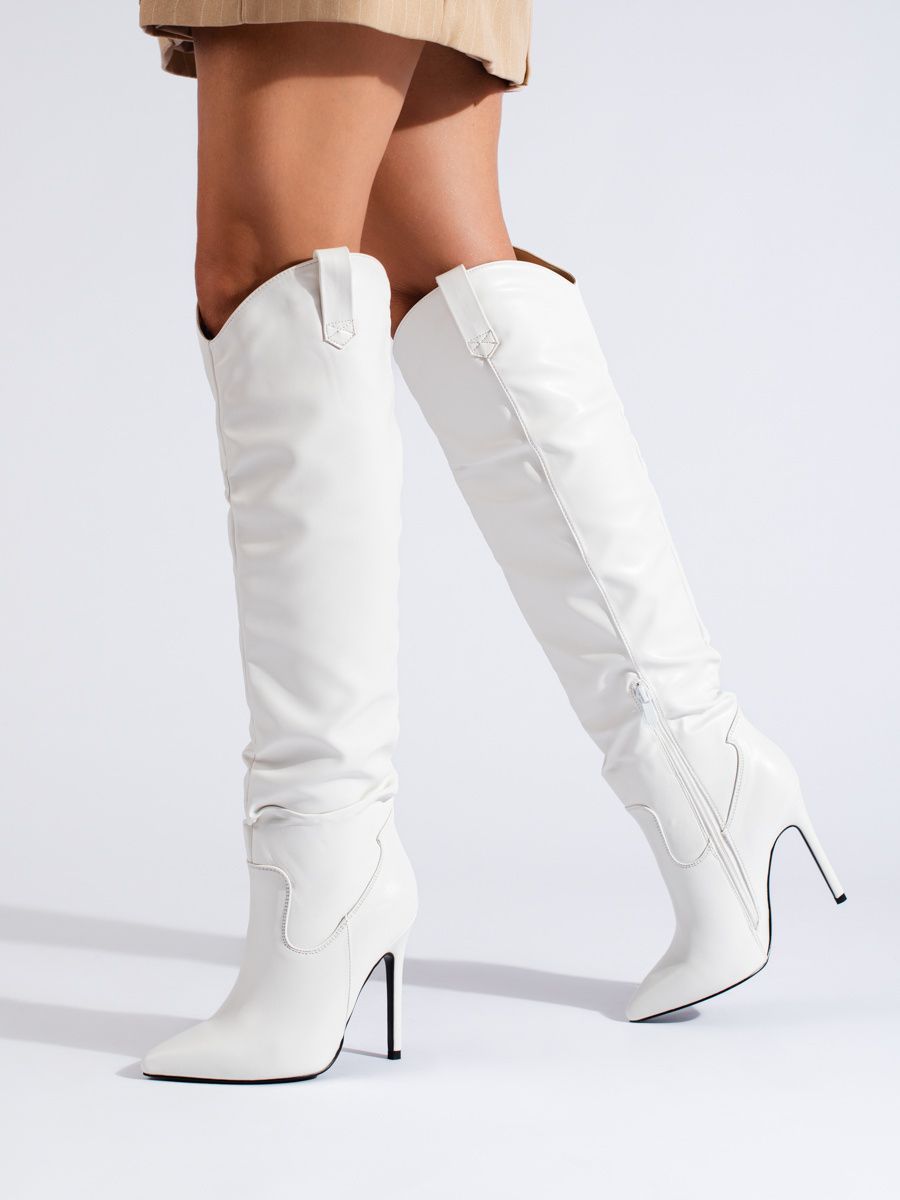 Bílé vysoké kozačky