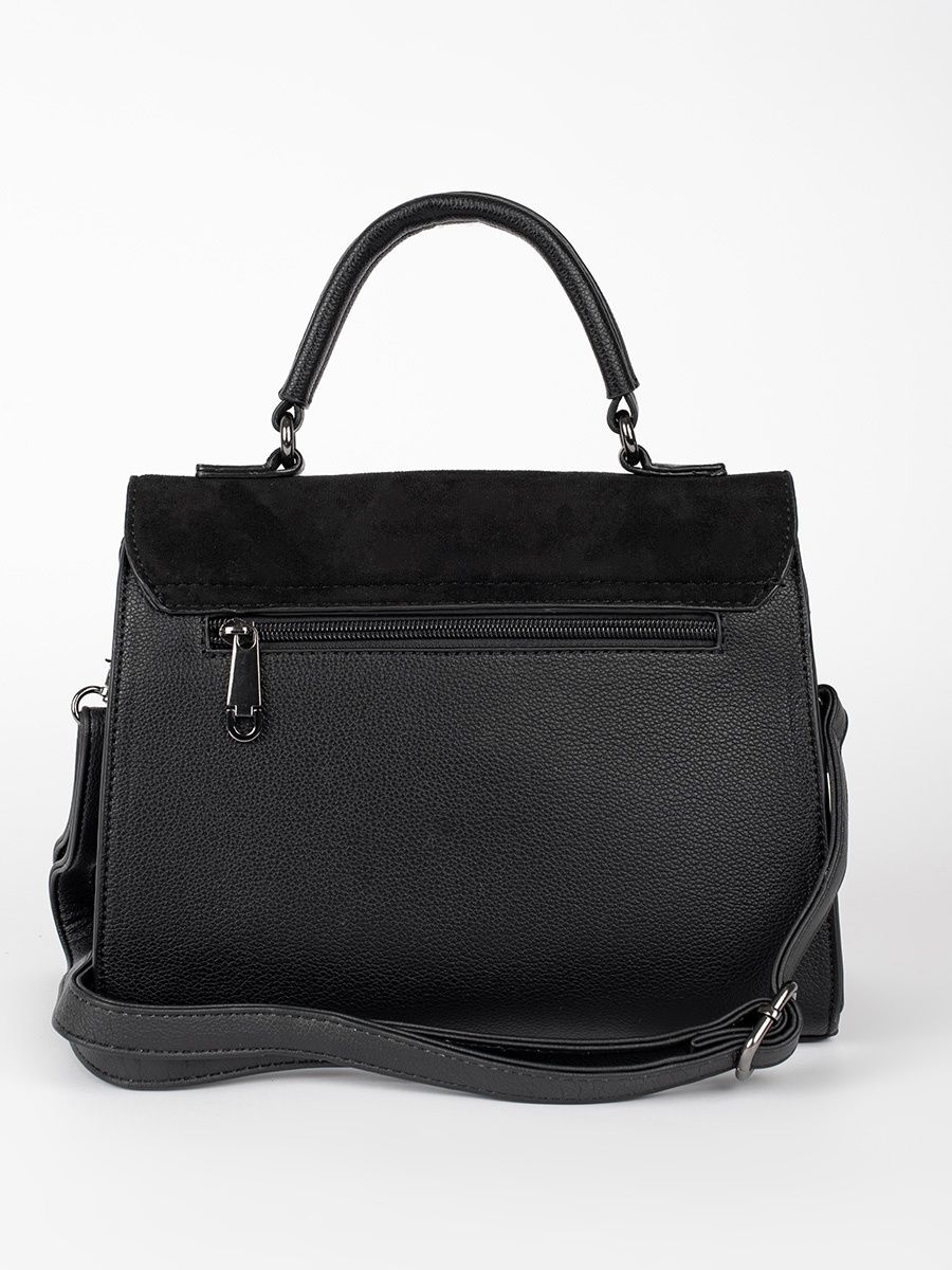 Černá elegantní kabelka v semišové kombinaci