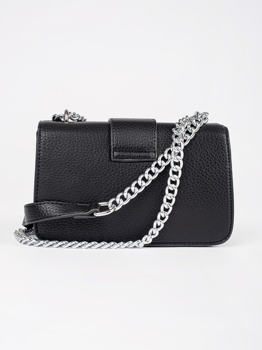 Černá kabelka se stříbrným řetízkem URBAN BLOSSOM