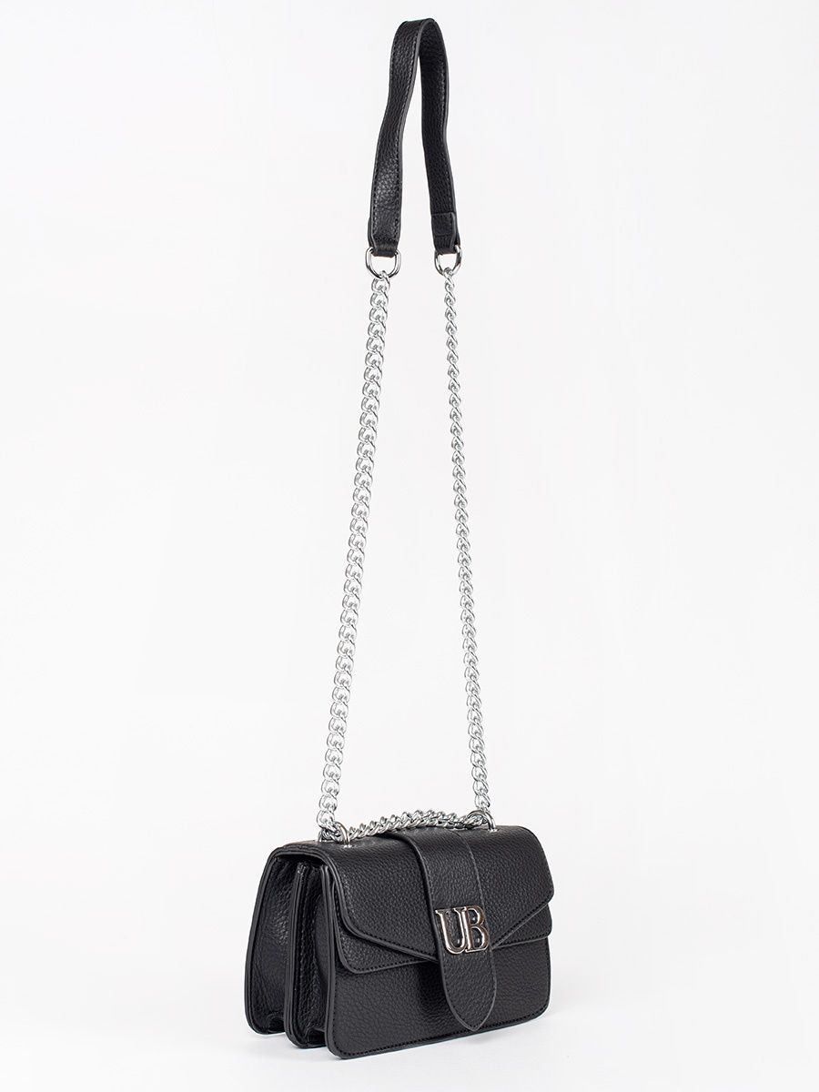 Černá kabelka se stříbrným řetízkem URBAN BLOSSOM